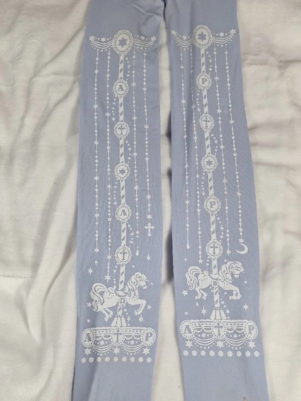 Angelic Pretty Lilac Carousel Horse Print Tights | Sweet Lolita Accessory 🎠🎀